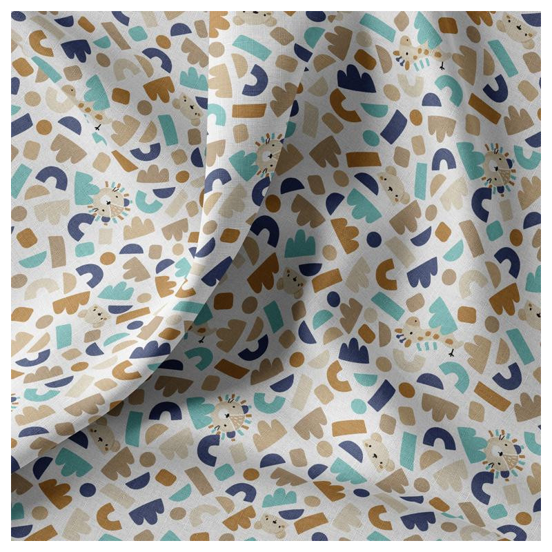 Algodón estampado PTIWI Blanco / Verde veronés